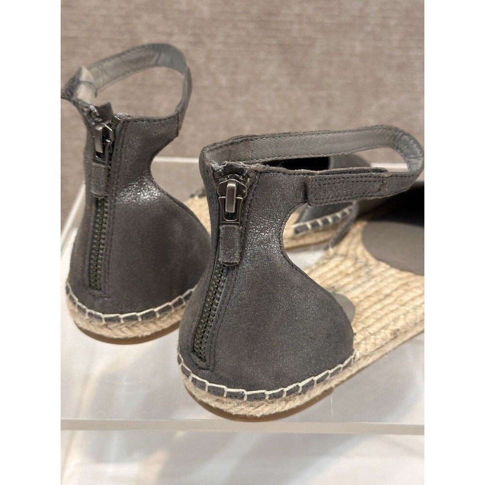 Eileen Fisher Lala Espadrilles Shoes Soft Pewter Metallic Flats US 8.5 EUC - Picture 5 of 16
